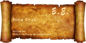 Bota Erik névjegykártya